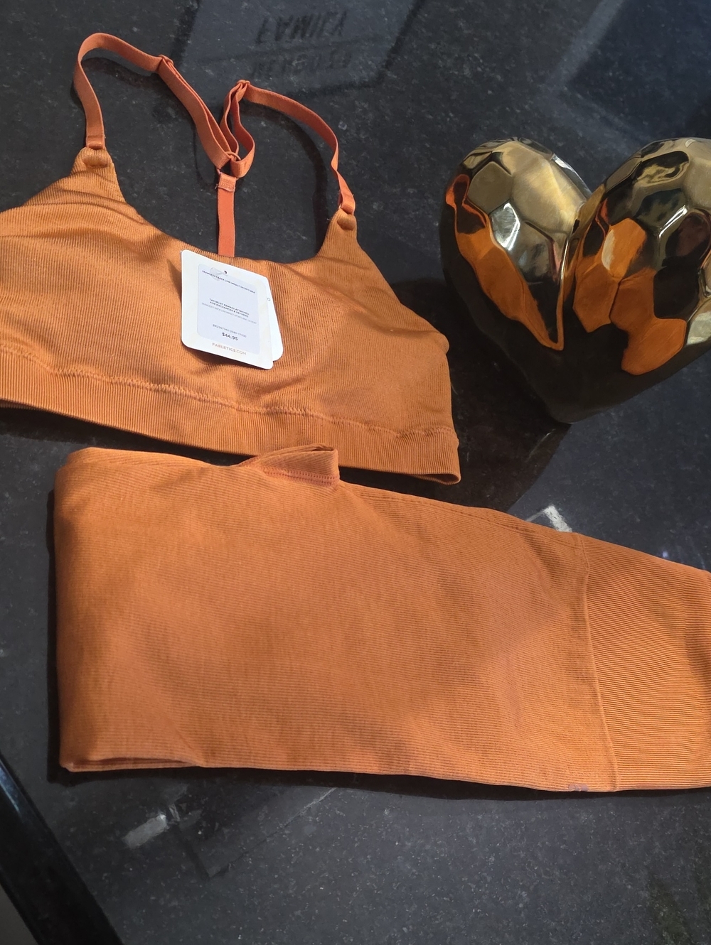 NWT Fabletics Ribbed Sports Bralette & Leggings Set